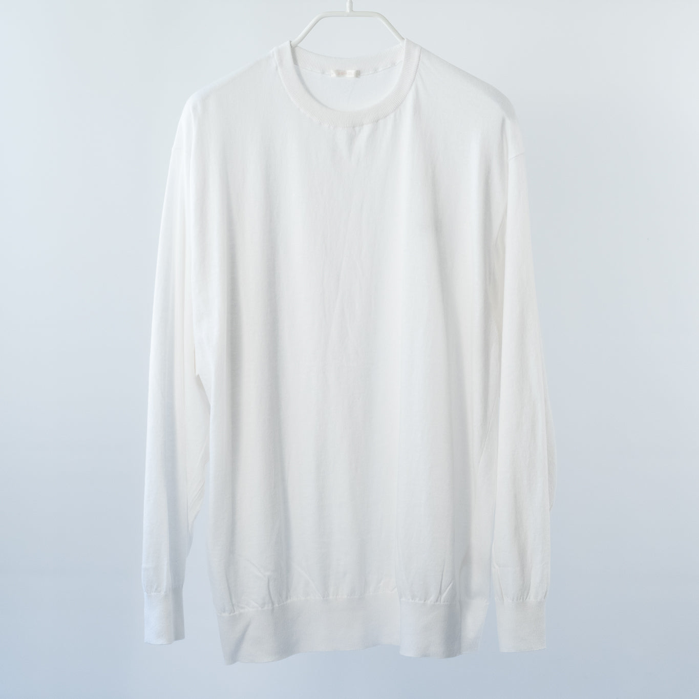 COMOLI CREW NECK COTTON KNIT WHITE