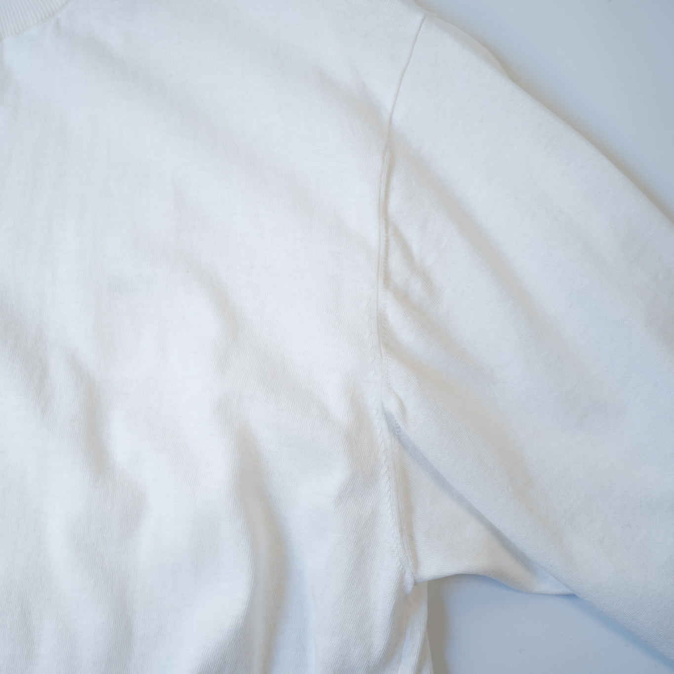 COMOLI CREW NECK COTTON KNIT WHITE