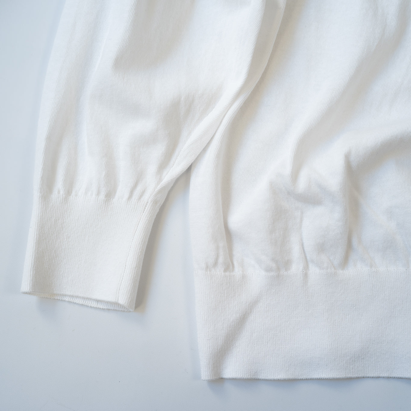 COMOLI CREW NECK COTTON KNIT WHITE
