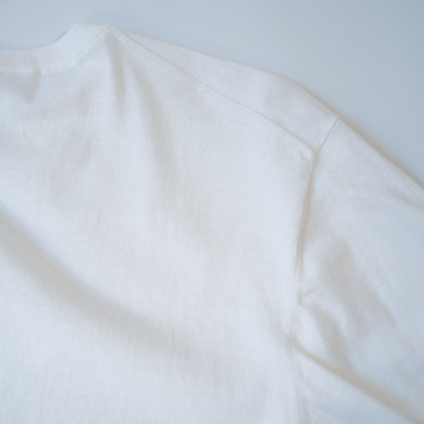 COMOLI CREW NECK COTTON KNIT WHITE