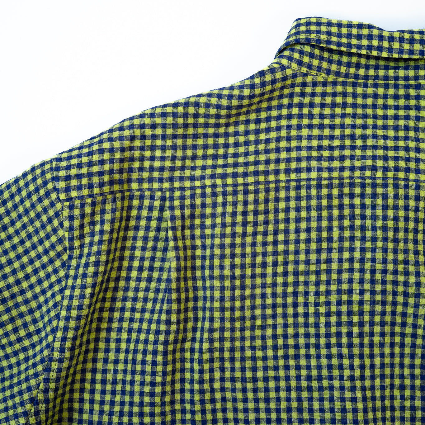 Cale WATER TWIST LINEN B/D SHIRT BLUExYELLOW
