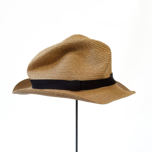 BOXED HAT by mature ha. 5.5cm plain tape / MIX BROWN x BLACK