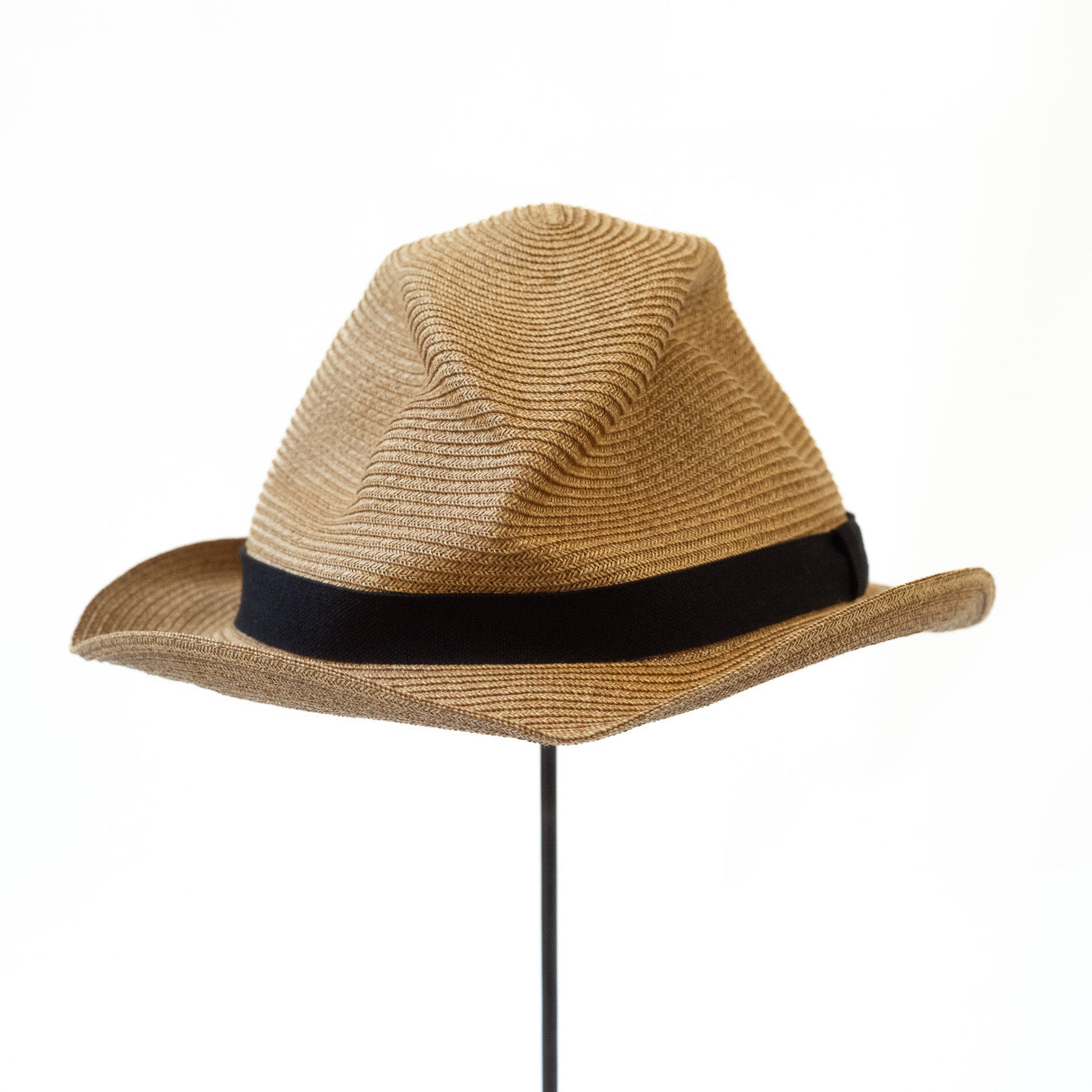 BOXED HAT by mature ha. 5.5cm plain tape / MIX BROWN x BLACK