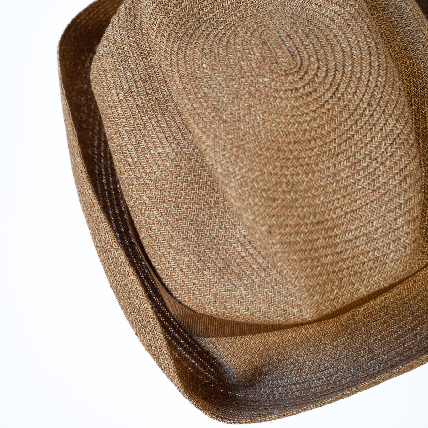 BOXED HAT by mature ha. 8cm brim paper abaca / BRONZE GOLD x ORANGE BROWN