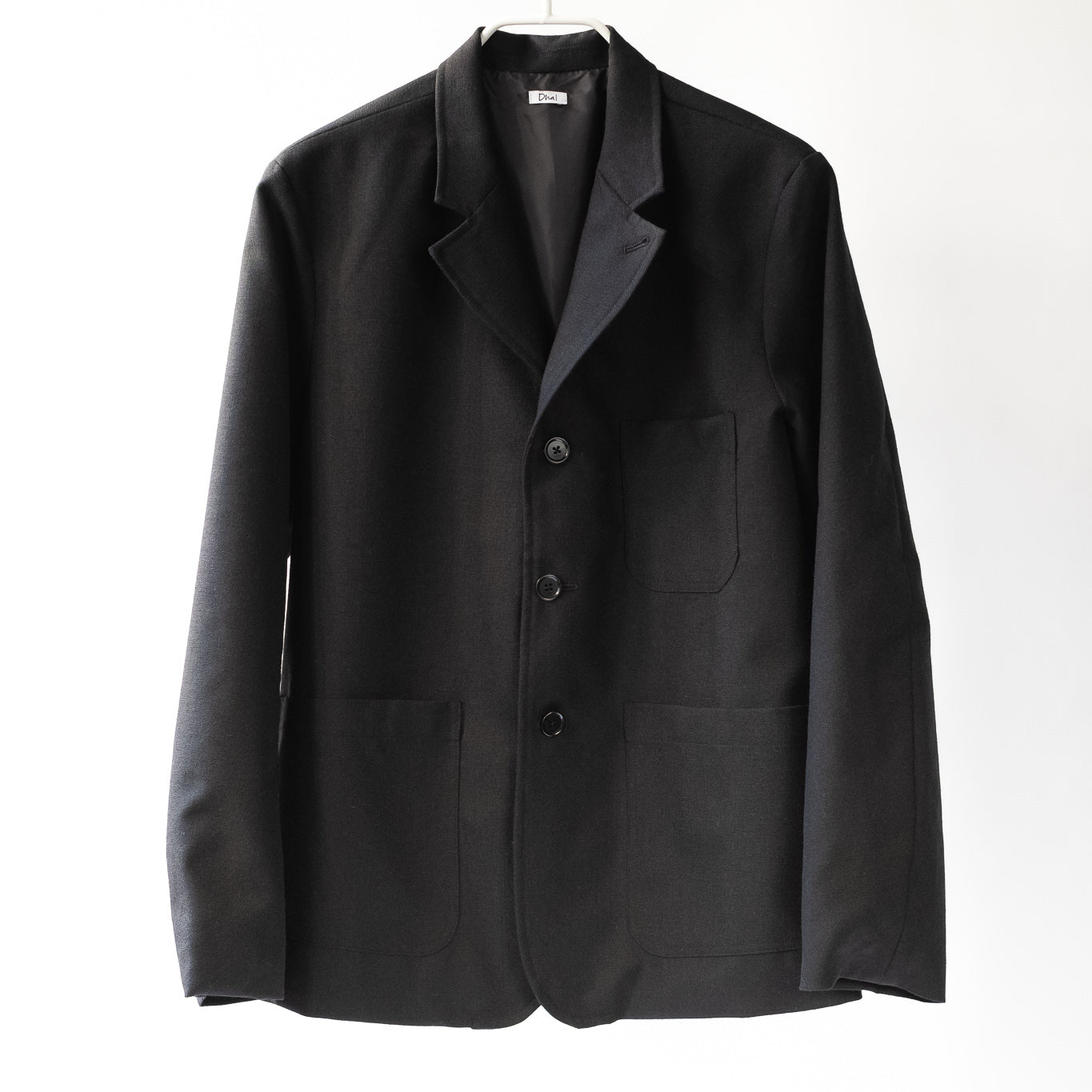 Dhal SHETLAND WOOL TAILORED JACKET BLACK