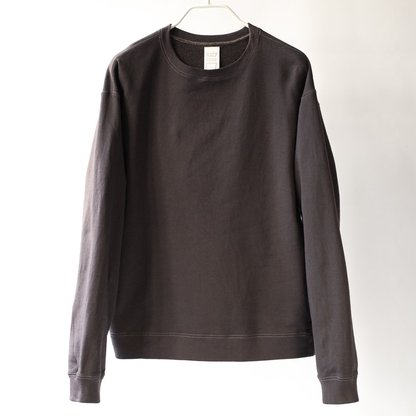 1027 CREW NECK SWEAT SHIRT HEATHER BLACK