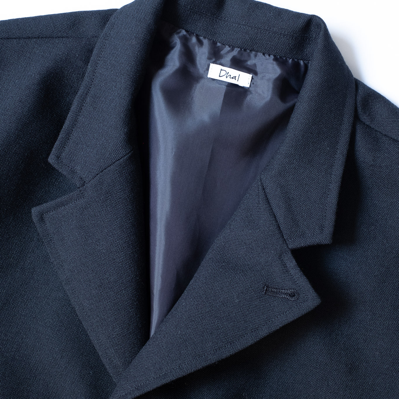 Dhal SHETLAND WOOL TAILORED JACKET BLACK