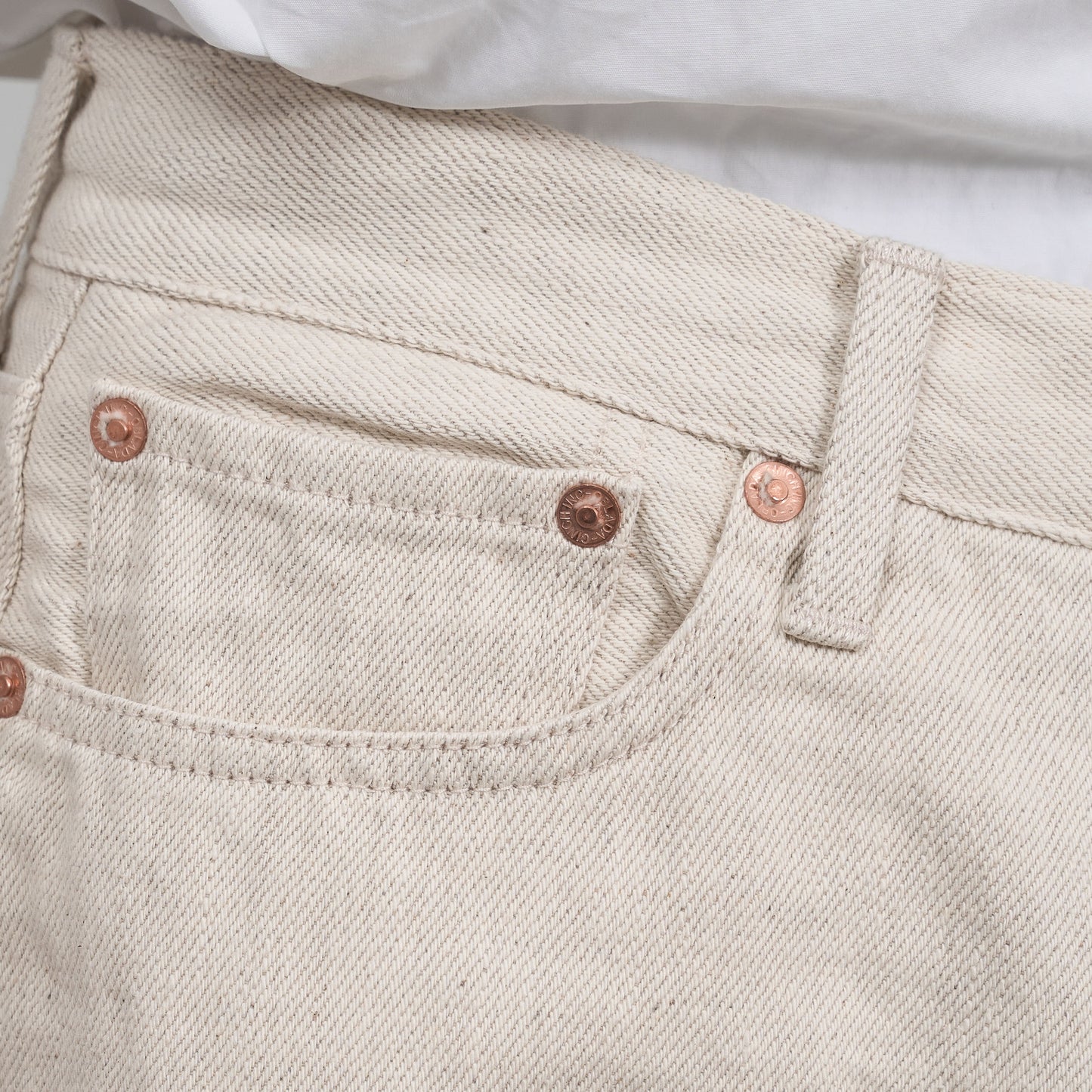 Oblada HEMP DENIM PANTS IVORY