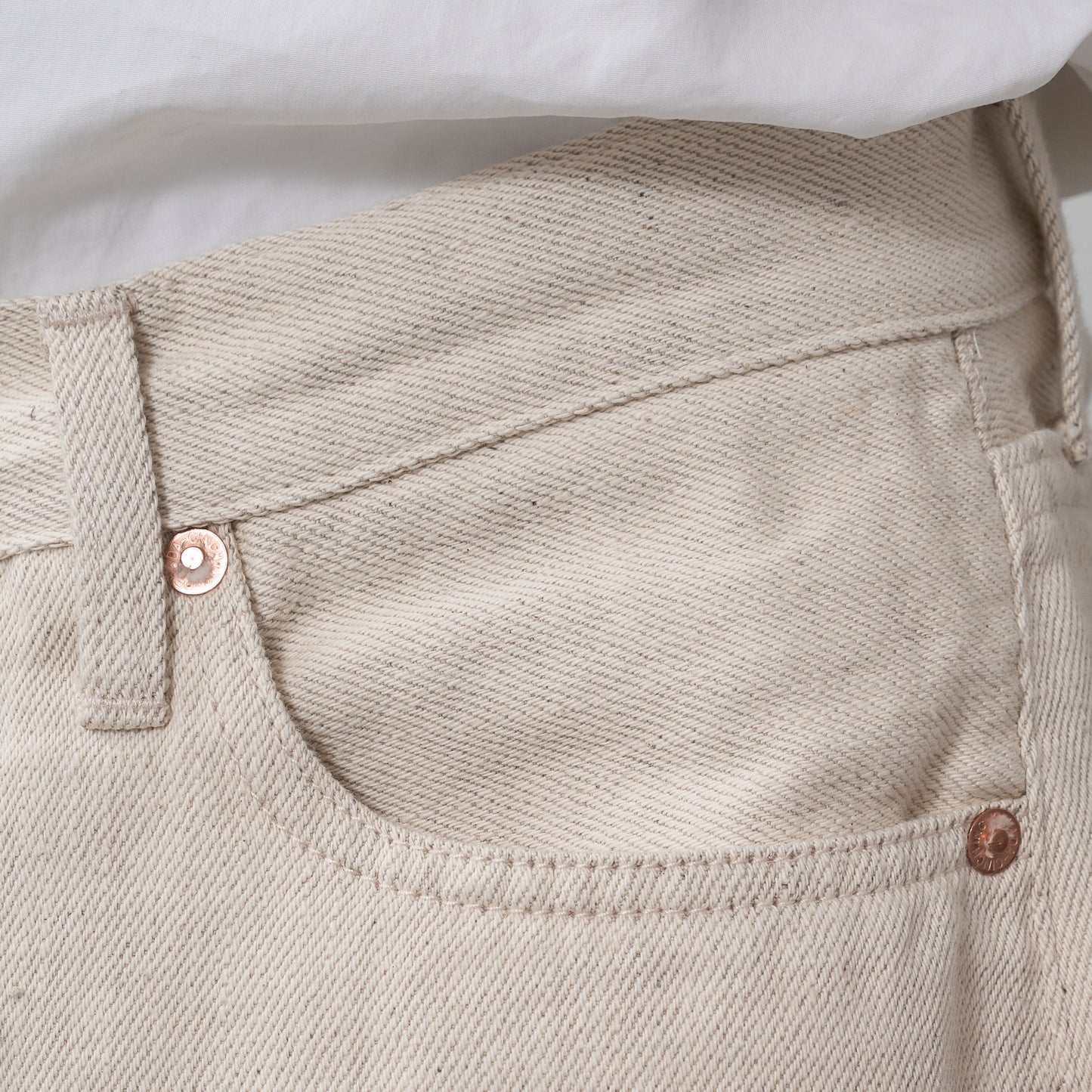 Oblada HEMP DENIM PANTS IVORY