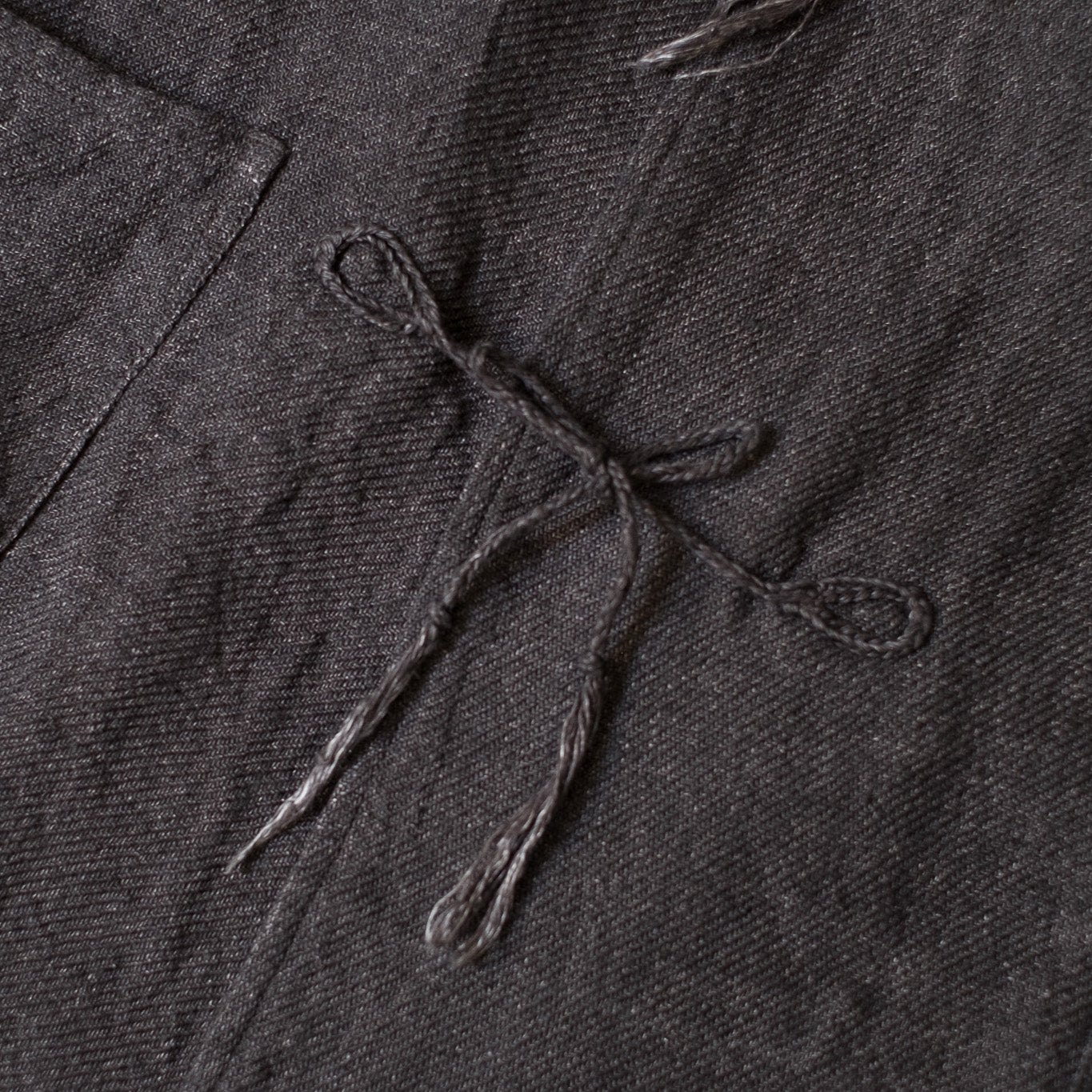 COMOLI LINEN STAND COLLAR JACKET BLACK