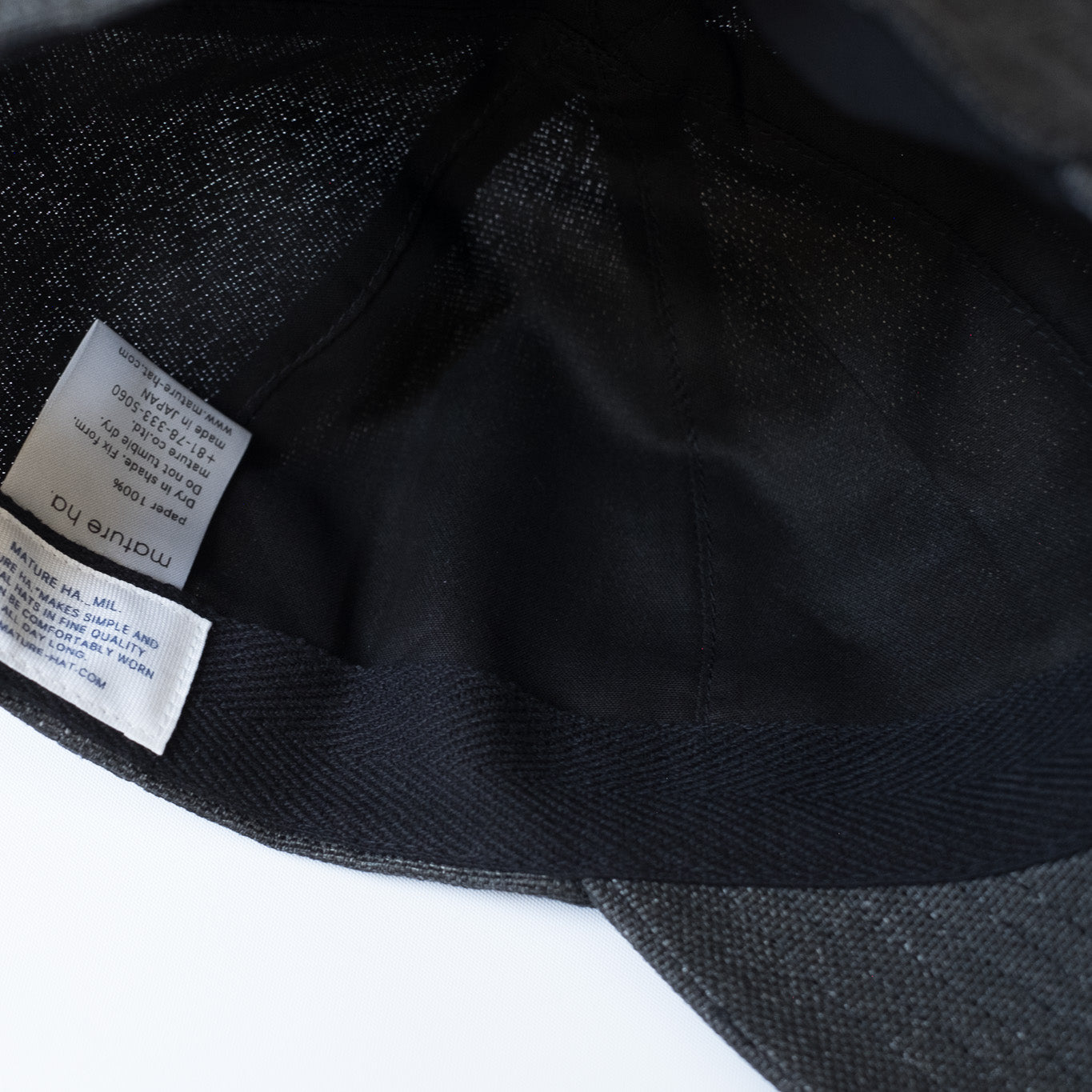 MATURE HA._MIL Trainer Cap / Washed Paper BLACK