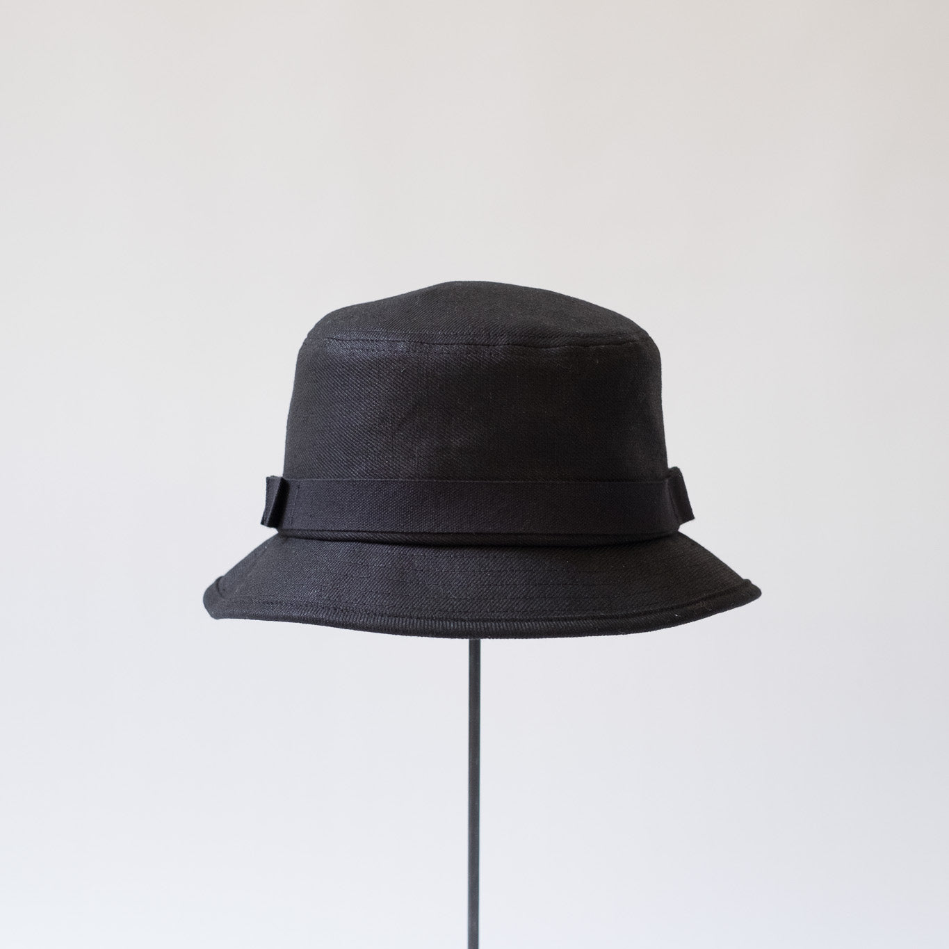 MATURE HA._MIL Linen Canvas Boonie Hat / BLACK