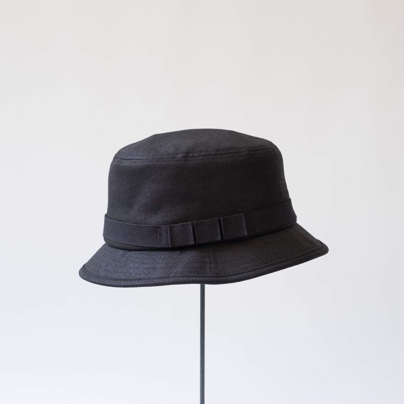 MATURE HA._MIL Linen Canvas Boonie Hat / BLACK