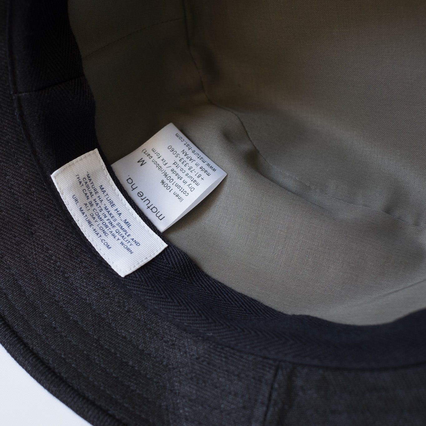 MATURE HA._MIL Linen Canvas Boonie Hat / BLACK