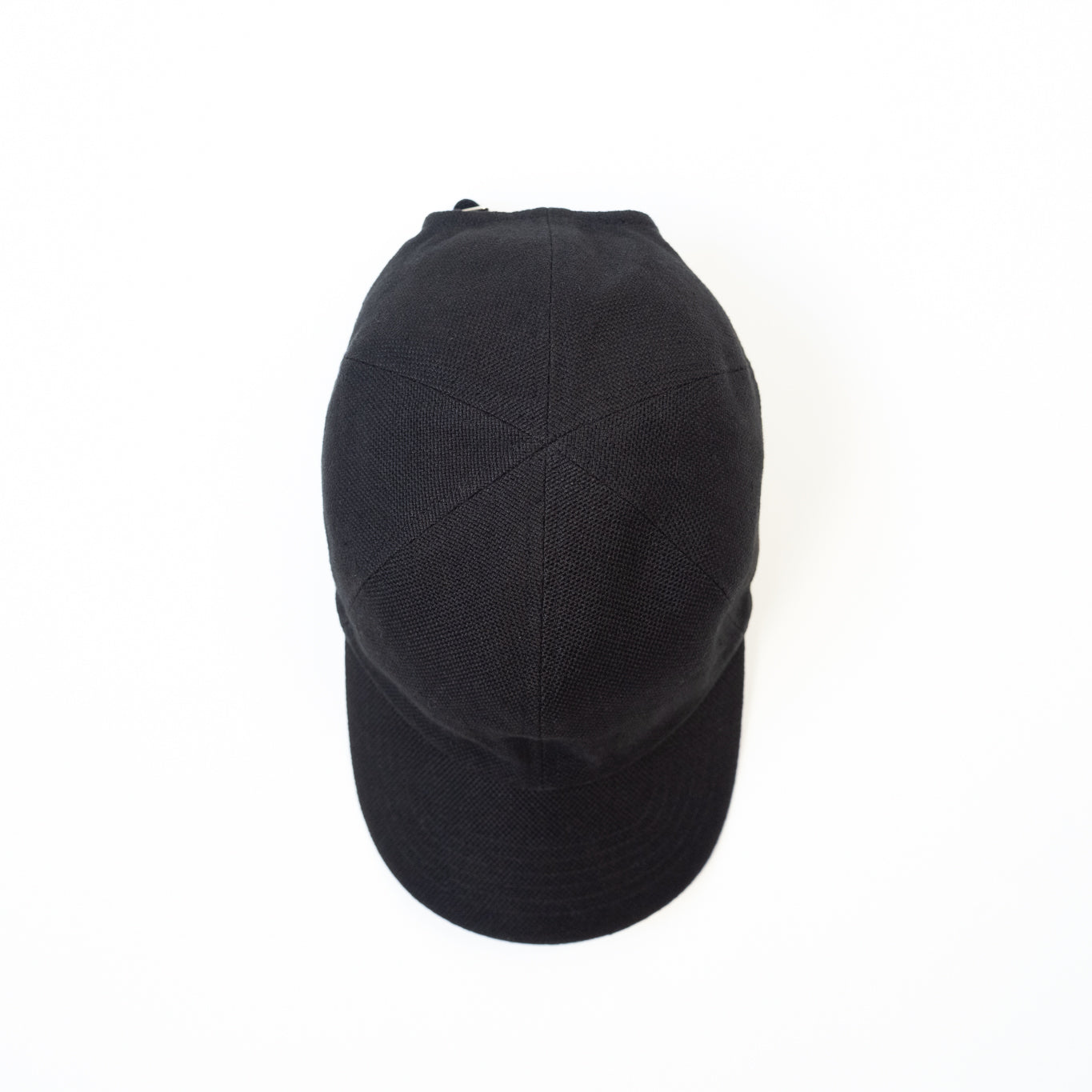 MATURE HA._MIL Trainer Cap / Washed Linen Canvas BLACK