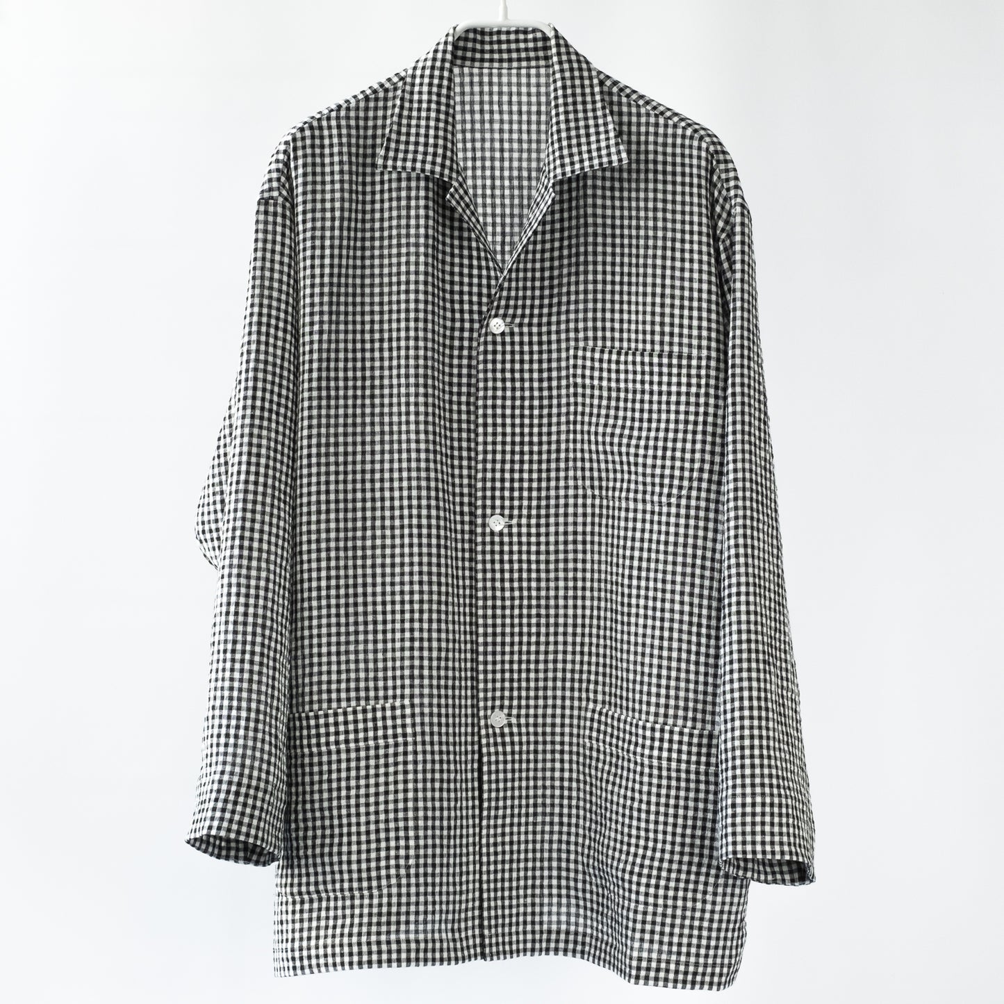 Cale WATER TWIST LINEN SHIRT JACKET BLACK