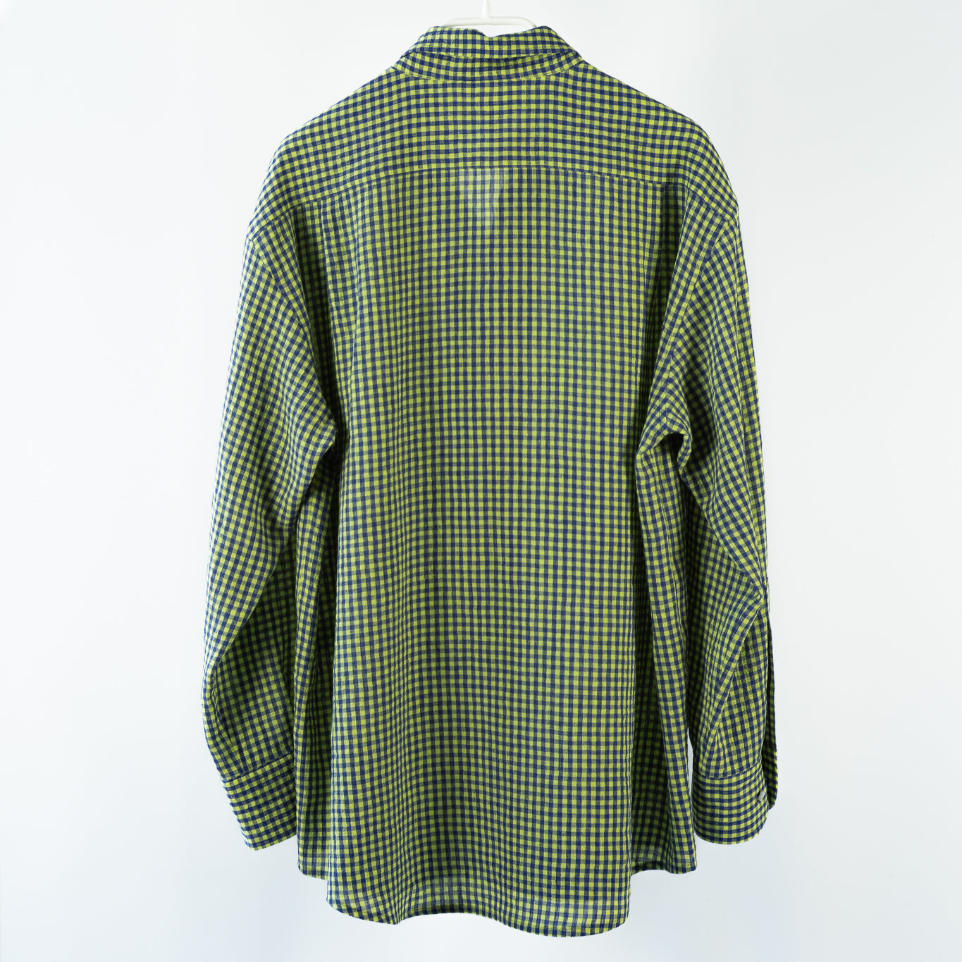 Cale WATER TWIST LINEN B/D SHIRT BLUExYELLOW