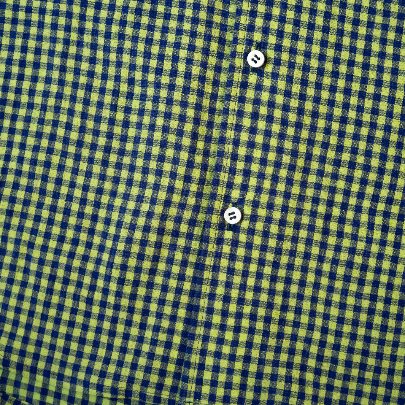 Cale WATER TWIST LINEN B/D SHIRT BLUExYELLOW