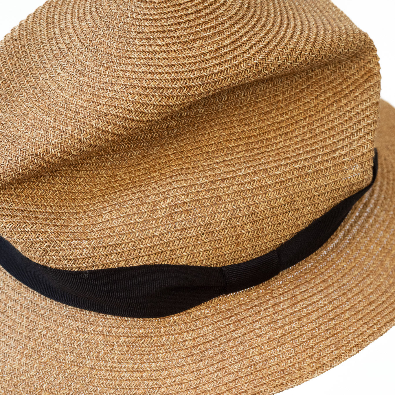 BOXED HAT by mature ha. 5.5cm brim paper abaca / BRONZE GOLD x BLACK