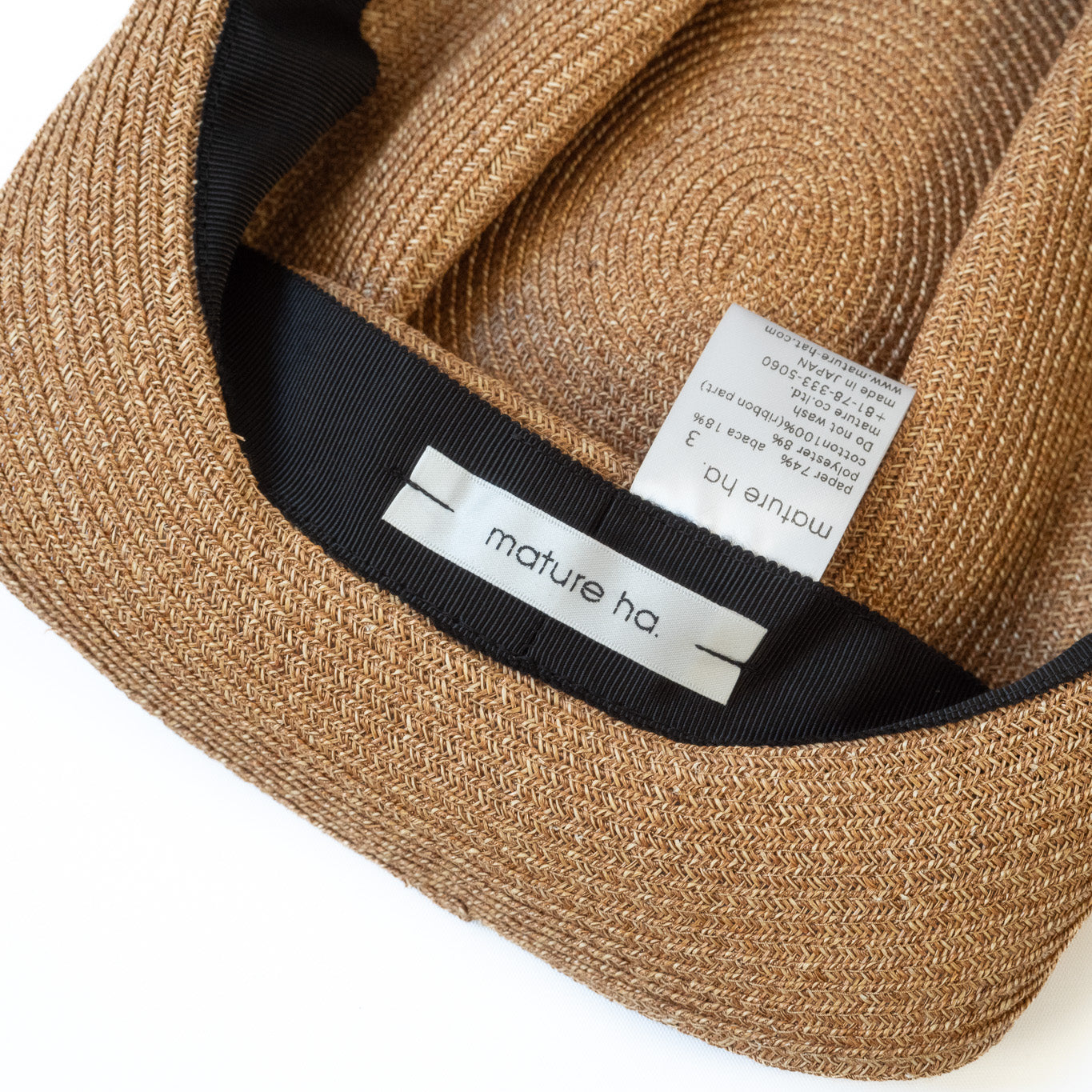 BOXED HAT by mature ha. 5.5cm brim paper abaca / BRONZE GOLD x BLACK