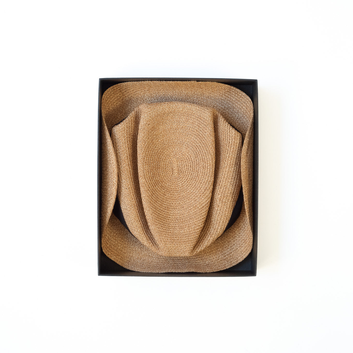 BOXED HAT by mature ha. 5.5cm brim paper abaca / BRONZE GOLD x BLACK
