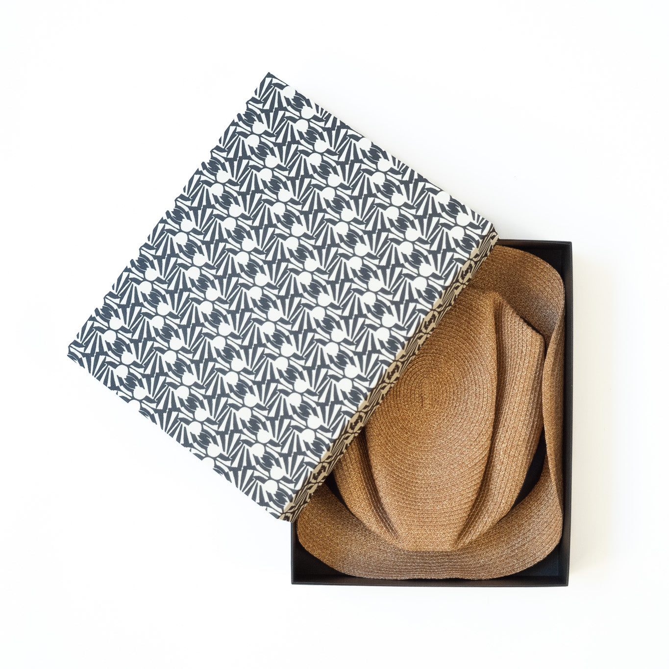 BOXED HAT by mature ha. 5.5cm brim paper abaca / BRONZE GOLD x BLACK