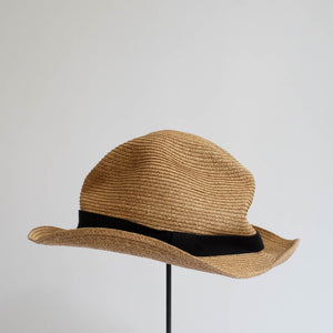 BOXED HAT by mature ha. 5.5cm brim grosgrain ribbon / MIX BROWN