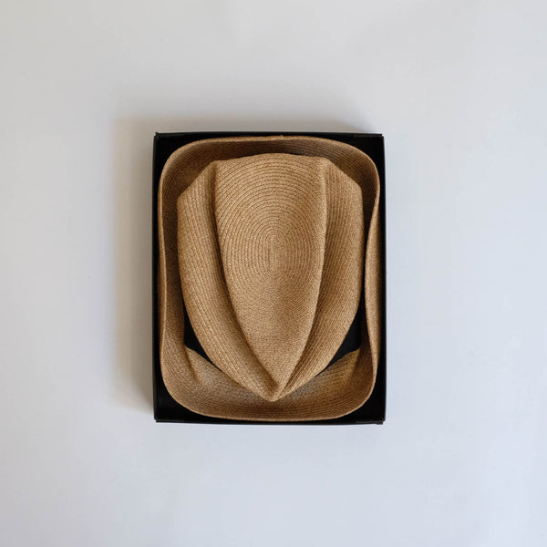 BOXED HAT by mature ha. 8cm brim grosgrain ribbon / MIX BROWN
