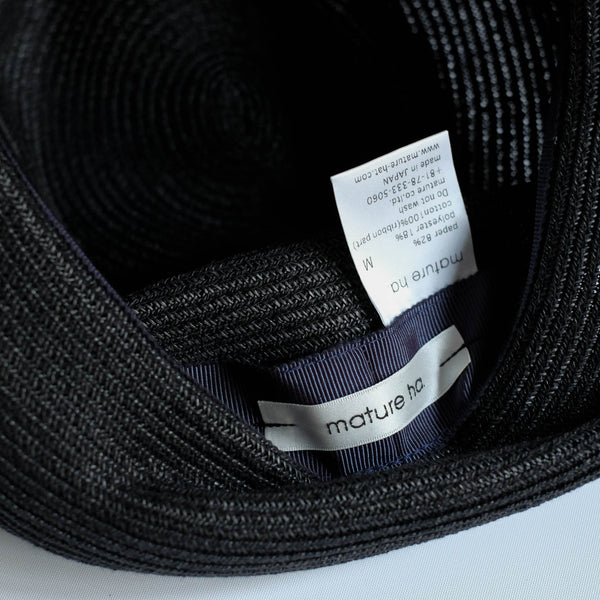 BOXED HAT by mature ha. 8cm brim grosgrain ribbon / BLACK