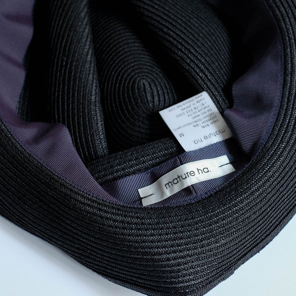 BOXED HAT by mature ha. 5.5cm brim grosgrain ribbon / BLACK