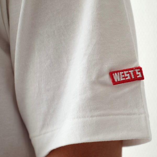 WESTOVERALLS "WEST'S" EMBROIDERY T-SHIRT RED