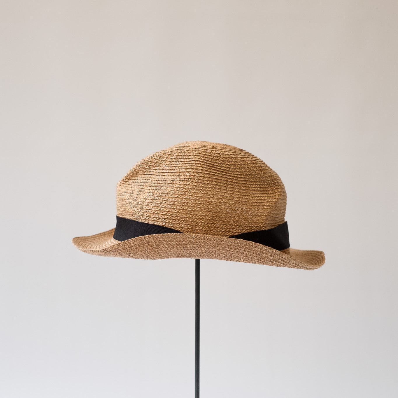 BOXED HAT by mature ha. 5.5cm brim paper abaca / BRONZE GOLD