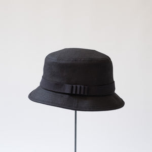 MATURE HA._MIL Linen Canvas Boonie Hat / BLACK