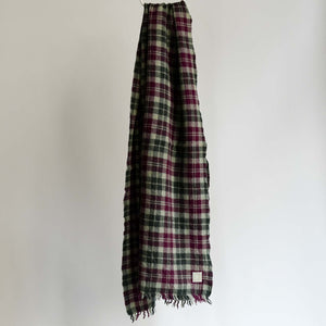 LOCALLY CLASSIC CHECK SCARF BORDEAUX/GREEN