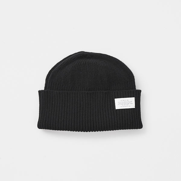 MATURE HA._MIL Long Rib Knit Cap / BLACK